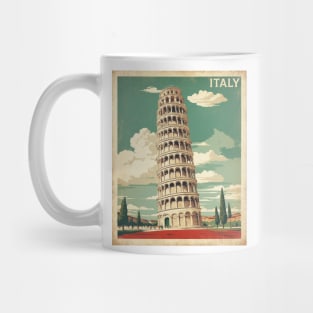 Leaning Tower of Pisa Italy Vintage Tourism Travel Poster Mug